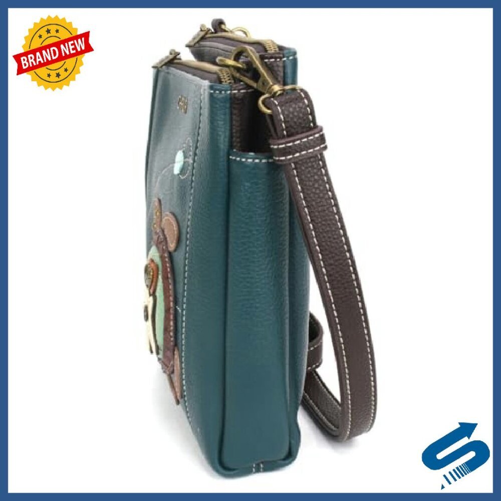Faux Leather Crossbody Bag with RFID Protection, Adjustable Strap - Picture 4 of 6